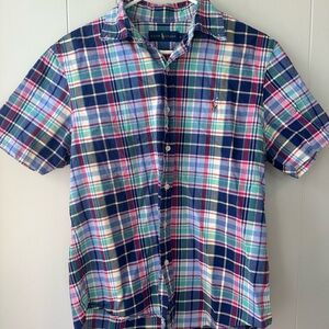 Ralph Lauren Blue and Green Casual Button Down Shirt